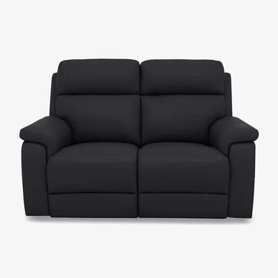 Furniture Village Raven Leather 2 Seater Sofa with Power Recliner - Lavender
