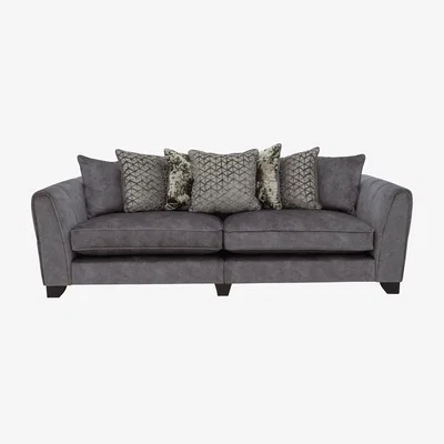 Furniture Village Mariah 4 Seater Fabric Pillow Back Split Frame Sofa - Dapple Moleskin