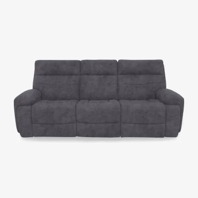 Furniture Village Cinemax Fabric 3 Seater 3 Cushion Sofa with Power Recliner - Nappa Grey
