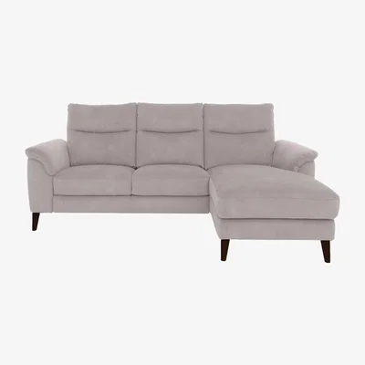 Furniture Village Morgan 3 Seater Fabric Sofa with Right Hand Facing Chaise End - Stone Dexter