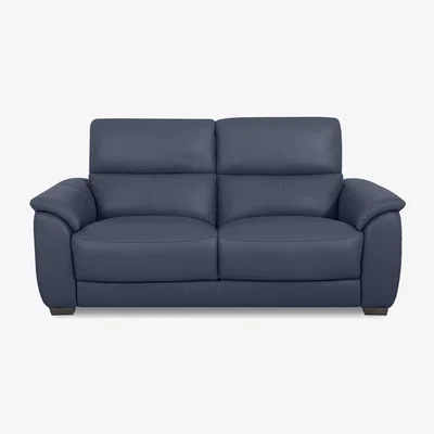 Furniture Village World of Leather - Saffron BV Leather 3 Seater Sofa - BV Ocean Blue