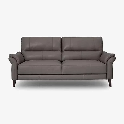 Furniture Village Winner 3 Seater Leather Sofa - Elephant