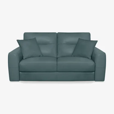 Furniture Village World of Leather - Nest NC Leather 3 Seater Sofa - NC Lake Green