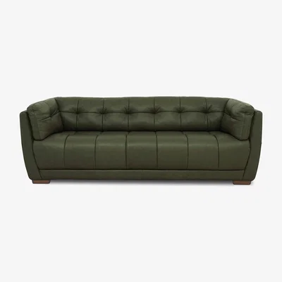 Furniture Village At The Helm - Cartier Leather 4 Seater Sofa - Emerald