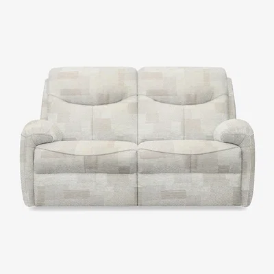 Furniture Village G Plan - Amesbury Fabric 2 Seater Sofa with Power Recliner - Checkers Putty