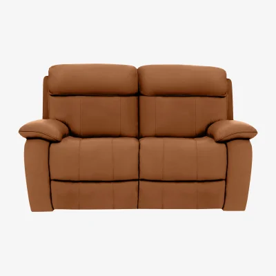 Furniture Village World of Leather - Moreno 2 Seater Leather Sofa with Power Recliner - Cognac - Sofas and Armchairs