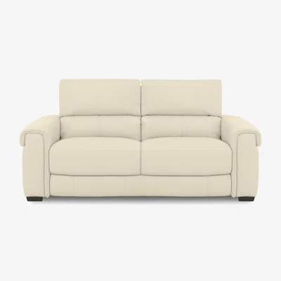 Furniture Village Nixon Leather 3 Seater Sofa - Frost