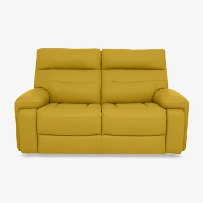 Furniture Village Cinemax Leather 2 Seater Sofa - Giallo