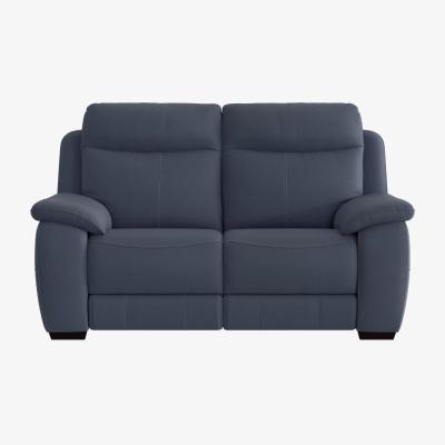 Furniture Village Starlight Express 2 Seater Leather Recliner Sofa with Power Headrests and Starlight Express Storage Chair Stool