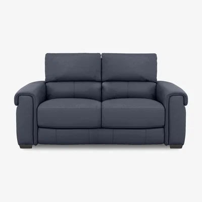 Furniture Village Nixon BV Leather 2 Seater Sofa - BV Ocean Blue