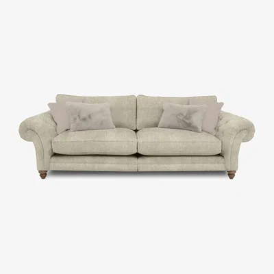 Furniture Village Boutique Collection - Blenheim Grand Split Frame Classic Back Sofa with Walnut Feet - Savoy Mink