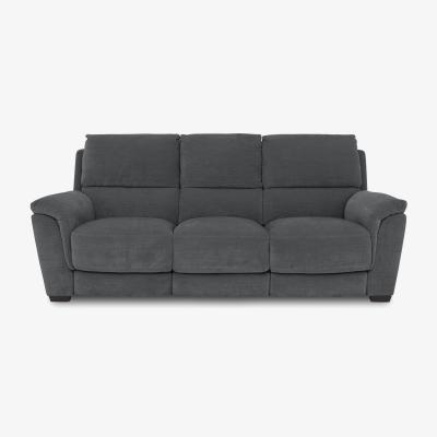 Furniture Village Medio 3 Seater Fabric Sofa with Power Recliner - R20 Pewter
