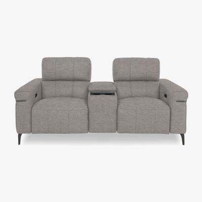 Furniture Village Homestage Fabric 2 Seater Power Recliner Media Sofa with Console and Power Headrests - Wild Dove
