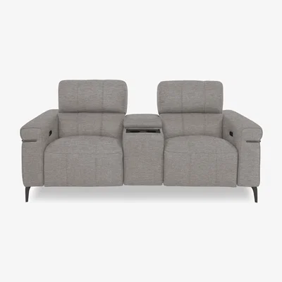 Furniture Village Homestage Fabric 2 Seater Power Recliner Media Sofa with Console and Power Headrests - Wild Dove