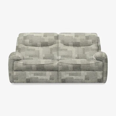 Furniture Village G Plan - Amesbury Fabric 3 Seater Sofa with Power Recliner - Checkers Smoke