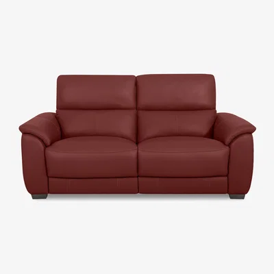 Furniture Village World of Leather - Saffron BV Leather 3 Seater Sofa with Power Recliner - BV Deep Red