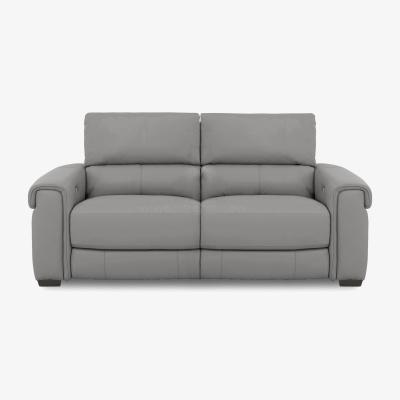 Furniture Village Nixon NC Leather 3 Seater Sofa with Power Recliner - Sleet
