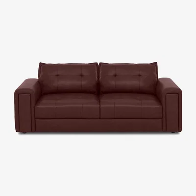 Furniture Village Boutique Goliath 3 Seater Leather Sofa with Storage Drawers - Ruby