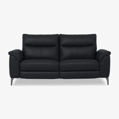 Furniture Village Morgan Leather 3 Seater Sofa with Power Recliner - Lavender