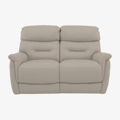 Furniture Village World of Leather - Chicago 2 Seater BV Leather Battery Recliner Sofa - Silver Grey