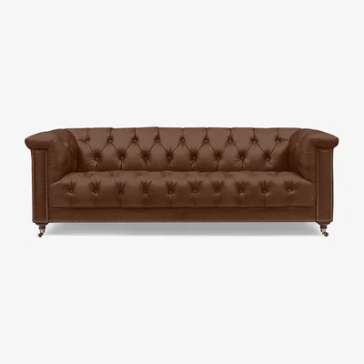 Furniture Village At The Helm - Wallace 4 Seater Leather Chesterfield Sofa