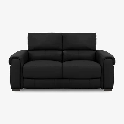 Furniture Village Nixon Leather 2 Seater Sofa - Black