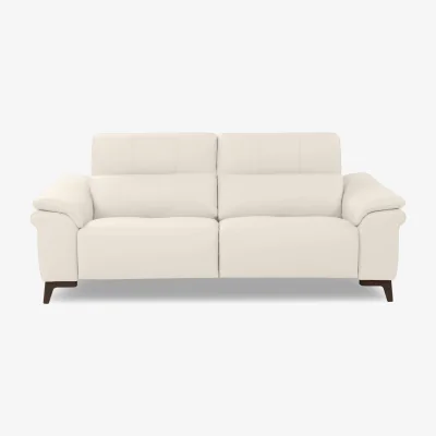 Furniture Village Nicoletti - Marconi 3 Seater Leather Power Recliner Sofa with Power Headrests - Botero Bianco