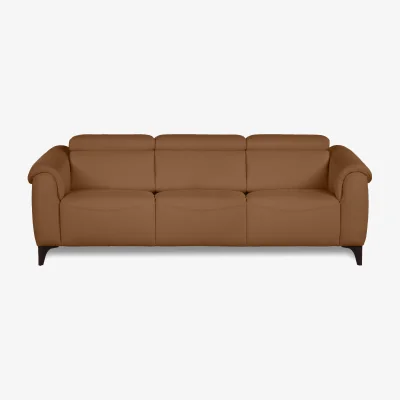 Furniture Village Nicoletti - Nicole 3 Seater 3 Cushion Leather Sofa - Cognac