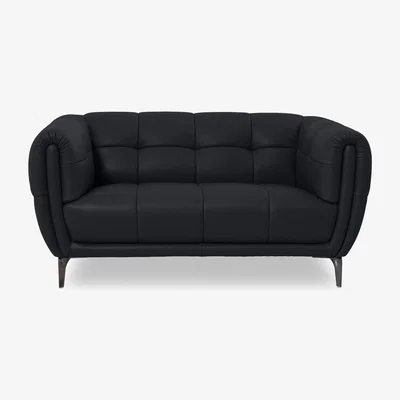Furniture Village Sienna Leather 2 Seater Sofa - Lavender