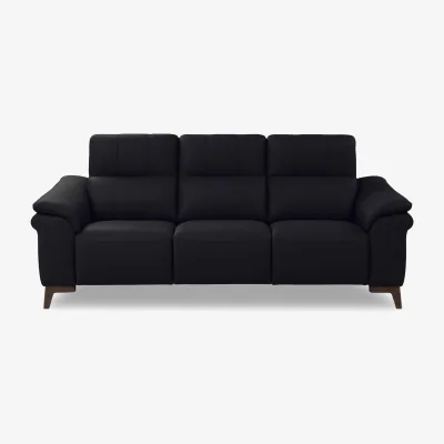 Furniture Village Nicoletti - Marconi 3 Seater 3 Cushion Leather Sofa - Torello Nero - Sofas and Armchairs - In Time for Christmas