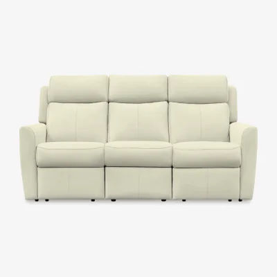 Furniture Village G Plan - Wren 3 Seater Leather Sofa with Power Recliner - Cambridge Chalk