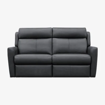 Furniture Village G Plan - Wren 2 Cushion 3 Seater Leather Recliner Sofa with Headrests and Power Lumbar - Cambridge Petrol Blue