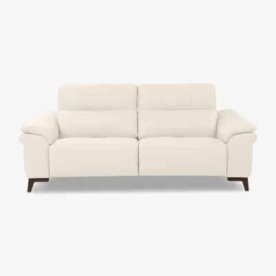 Furniture Village Nicoletti - Marconi 3 Seater Leather Sofa - Torello Bianco Puro