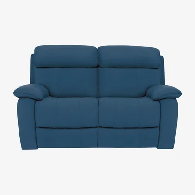 Furniture Village Moreno 2 Seater NC Leather Sofa with Power Recliner - Carribean Sea