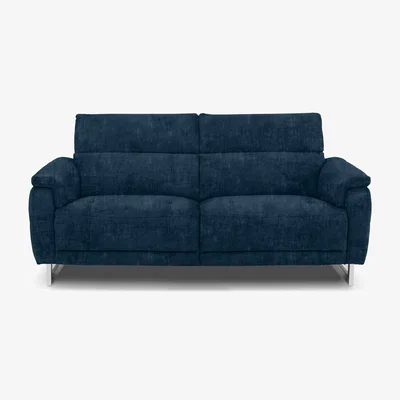 Furniture Village Moet 3 Seater Fabric Power Recliner Sofa with Telescopic Headrests - Heritage Airforce