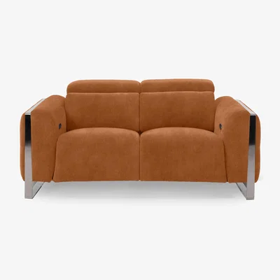 Furniture Village Gisella Fabric 2 Seater Power Recliner Sofa with Power Headrests - Dexter Pumpkin