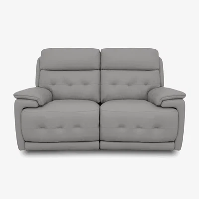 Furniture Village Brescia Leather 2 Seater Sofa - Sleet