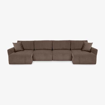 Furniture Village Gemini Fabric U-Shaped Remote Control Power Glider Sofa with Double Storage Chaises