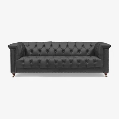 Furniture Village At The Helm - Wallace 4 Seater Leather Chesterfield Sofa