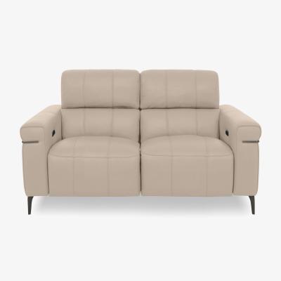 Furniture Village Homestage NC Leather 2 Seater Power Recliner Sofa with Power Headrests - NC Pebble