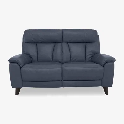 Furniture Village World of Leather - Dreamer NC Leather 2 Seater Power Recliner Sofa - NC Ocean Blue
