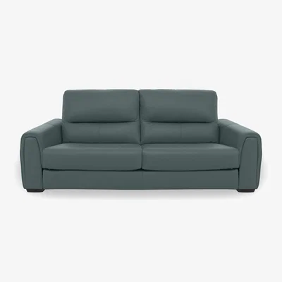 Furniture Village Flex NC Leather 3 Seater Sofa Bed - NC Lake Green