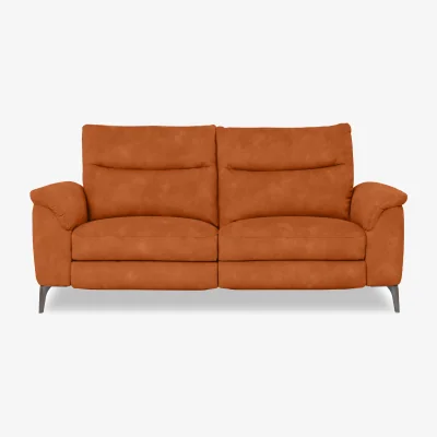Furniture Village Morgan Fabric 3 Seater Power Recliner Sofa - Dexter Pumpkin