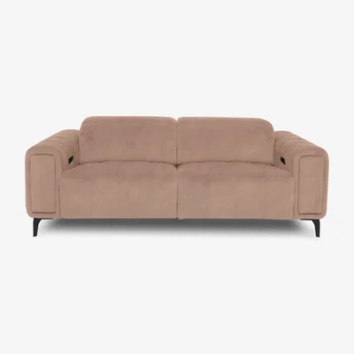 Furniture Village Elphaba Fabric 3 Seater Sofa with Power Recliner with Storage Arms - Dexter Sand