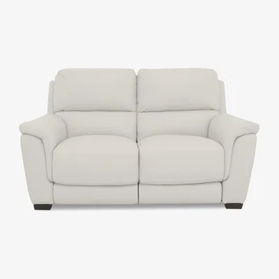 Furniture Village Compact Collection Medio 2 Seater NC Leather Sofa - Frost