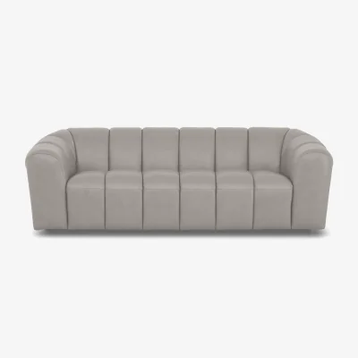 Furniture Village Rhianna 3 Seater Leather Sofa - New Grey