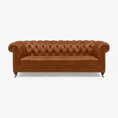 Furniture Village At The Helm - Walter 4 Seater Leather Chesterfield Sofa