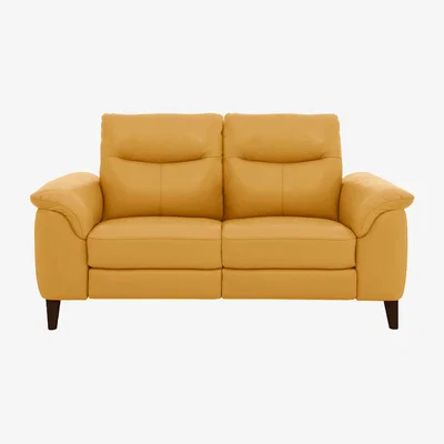 Furniture Village Morgan 2 Seater Leather Power Recliner Sofa - Florida Sunburst