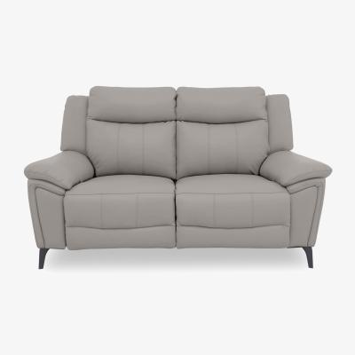 Furniture Village Panache Leather 2 Seater Sofa - Lead Grey