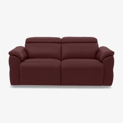 Furniture Village Dolomite 3 Seater Leather Sofa - Montana Ruby